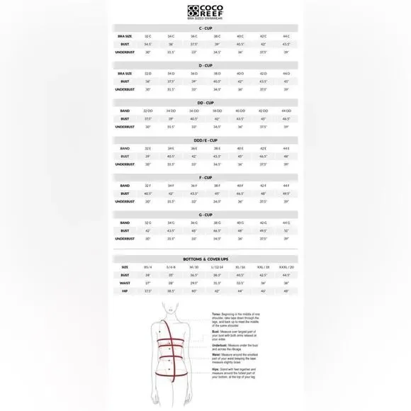 COCO REEF Women's Flourish Bra-Sized Tankini Top swimsuit teal multi 32D - Picture 8 of 8